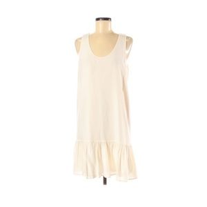 Joie Ivory Silk Ruffle Hem Dress